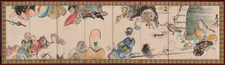 Rassemblement de sujets Otsu-e, fin des années 1800