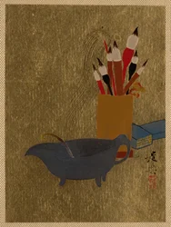 Bouilloire et boîte avec pinceaux, 1882