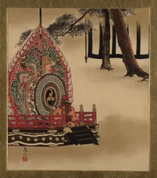 Peintures Laquées de Divers Sujets : Tambour pour la Danse Gagaku