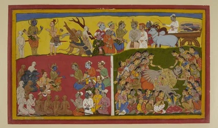 Vibhishana pleure Ravana; Rama ordonne les rites funéraires et le couronnement de Vibhishana
