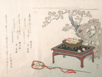 Pêches sur une table, 19e siècle
