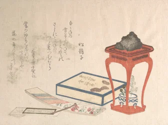 Support, boîte et papier à lettres, probablement 1816