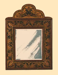 Miroir avec cadre en noyer avec marqueterie incrustée, 1905
