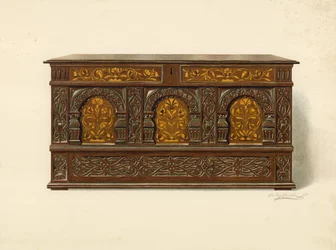 Coffre Incrusté de Chêne, propriété d