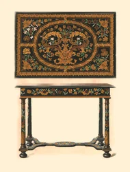 Table incrustée de marqueterie, 1905
