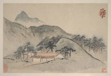 Paysages, vers 1690 (album de huit feuilles ; encre et couleur sur papier)