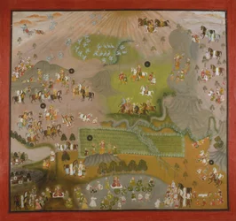 Maharana Jagat Singh chasse les grues, daté de 1744