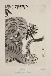 Tigre (estampe sur bois en couleur)