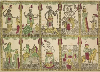 Das Avataras, dix incarnations de Vishnou (verso)