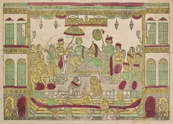 Rama et Sita dans le palais royal, 1800s
