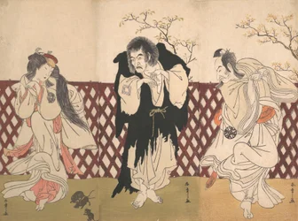 Ichikawa Danjuro IV dans le rôle du moine Mongaku de la pièce Hana-zumo Genji-biki, 1775