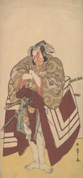 Acteur de Kabuki Ichikawa Danjuro V dans un Rôle de Shibaraku Arrêtez-vous Là!, 11ème mois, 1779