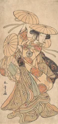 Acteur de Kabuki Nakamura Tomijuro I dans un rôle de danse féminine, vers 1777