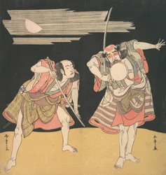 Les acteurs Otani Tomoemon I et Bando Mitsugoro I, vers 1776
