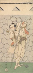 Le premier Nakamura Nakazo en guerrier déguisé en Rokubu, 1770 ou 1771