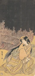 Le troisième Segawa Kikunojo en femme en position accroupie, 1778