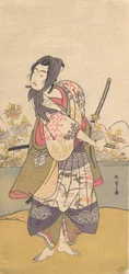 Le troisième Segawa Kikunojo dans le rôle de Soga no Goro Tokimune, 2ème mois, 1785