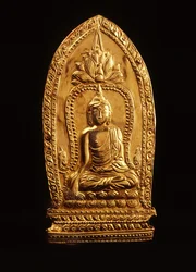 Plaque votive représentant Bouddha subjuguant Mara