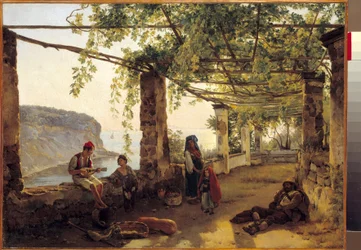 Paysage près de Sorrente sur la côte amalfitaine. Peinture de Silvestre Shchedrine (1791-1830) 1826