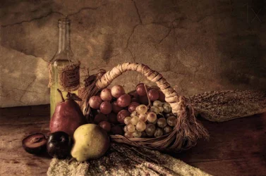 Nature morte rustique aux fruits
