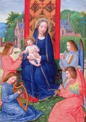Madone et Enfant avec des anges jouant des instruments, des Heures de Joanna de Ghistelles, c.1516