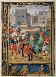 Juin : Joutes et jeu avec des chevaux de bois, d