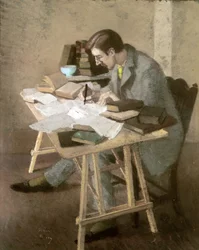 Portrait de Lytton Strachey (pastel sur papier)