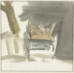 Charrette paysanne, vue de dos