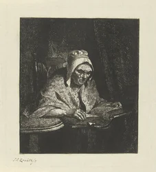 Vieille femme lisant