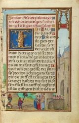 Bordure avec le retour de David et la tête de Goliath