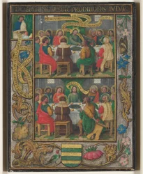 Feuille unique avec des scènes de la Cène