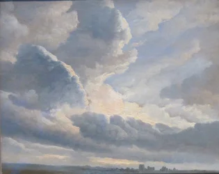 Étude de nuages avec un coucher de soleil près de Rome