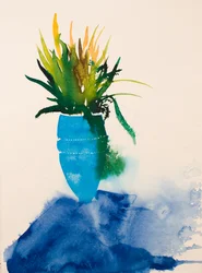 Vase bleu, 2016 (aquarelle)