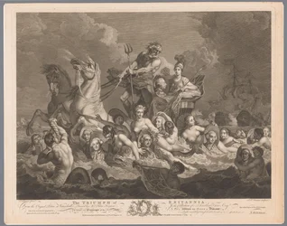Allégorie sur la marine britannique et la victoire sur la flotte française (Le Triomphe de Britannia)