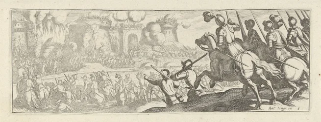 Cavaliers assiégeant un mur de ville (Cavalerie)