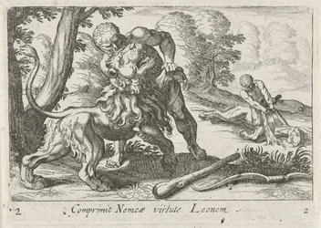 Hercule combattant le lion de Némée