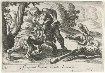 Hercule combattant le lion de Némée