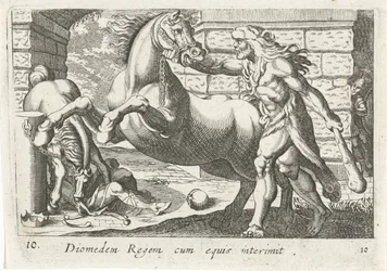 Hercule dompte les chevaux de Diomède