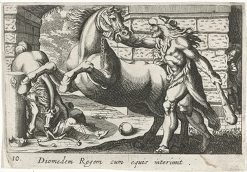Hercule dompte les chevaux de Diomède