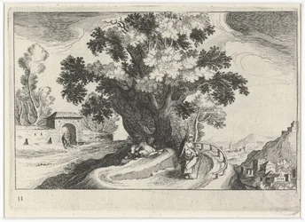 Paysage vallonné avec des figures s