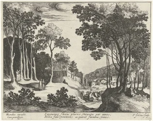 Paysage avec Christ et la guérison de la femme hémorroïsse