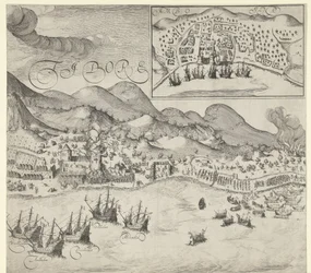 Victoire des Hollandais sur les Portugais à Tidore (tableau de droite), 1605