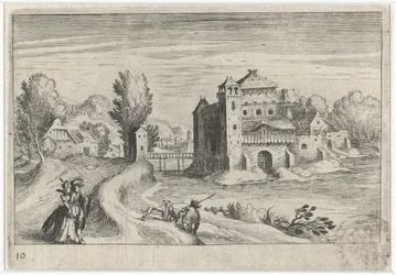 Paysage fluvial avec un château (Zuid-Europese landschappen)