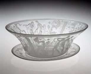 Bol de centre de table, conçu en 1920, fabriqué en 1929