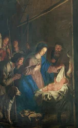 Église paroissiale (Onze-Lieve-Vrouw-Hemelvaartkerk). Intérieur. Scène de Noël. Simon De Paepe. Origine abbaye Ename (?