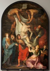 Église paroissiale (Sint-Walburgakerk). Descente de Croix. Copie de P.P. Rubens. Milieu du XVIIe siècle.