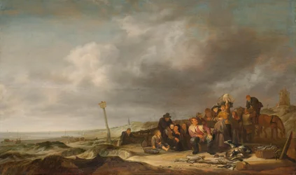 Plage avec pêcheurs