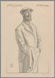 Portrait de Dirk Hidde Nijland avec un manteau sur le bras