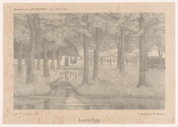 Ferme entre les arbres