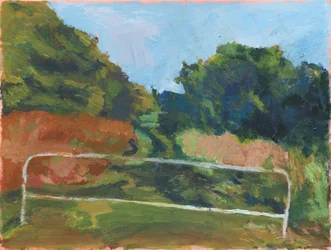 Barrière et sentier, 2025 (acrylique sur toile)